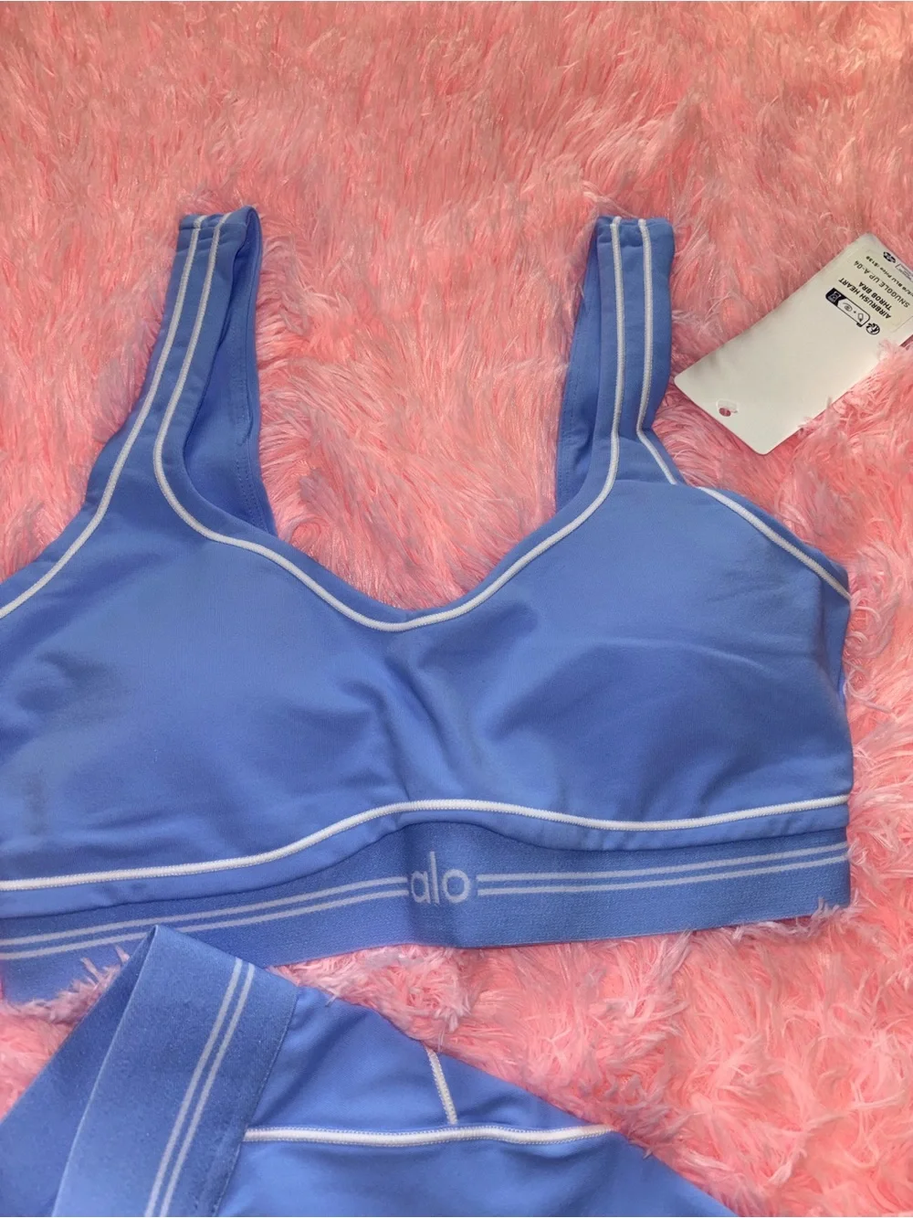 ALO Yoga Blue Sports Bra & Leggings Set